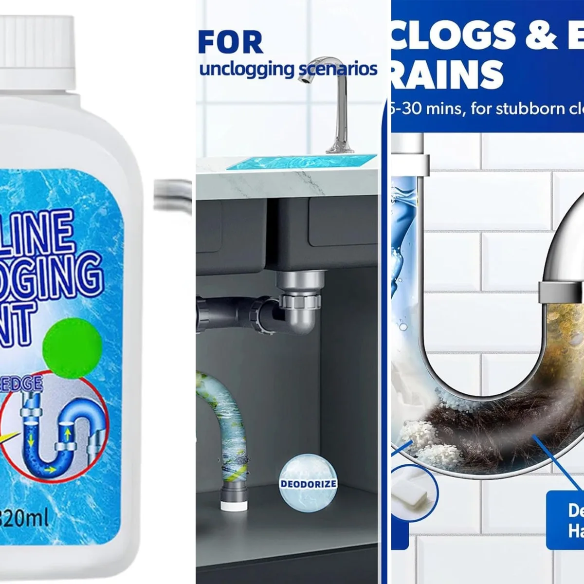 Multi-Purpose Pipeline Dredging Agent, Toilets, Bathroom Drains & Floor Pipes | Safe for All Pipe Types 1PCS