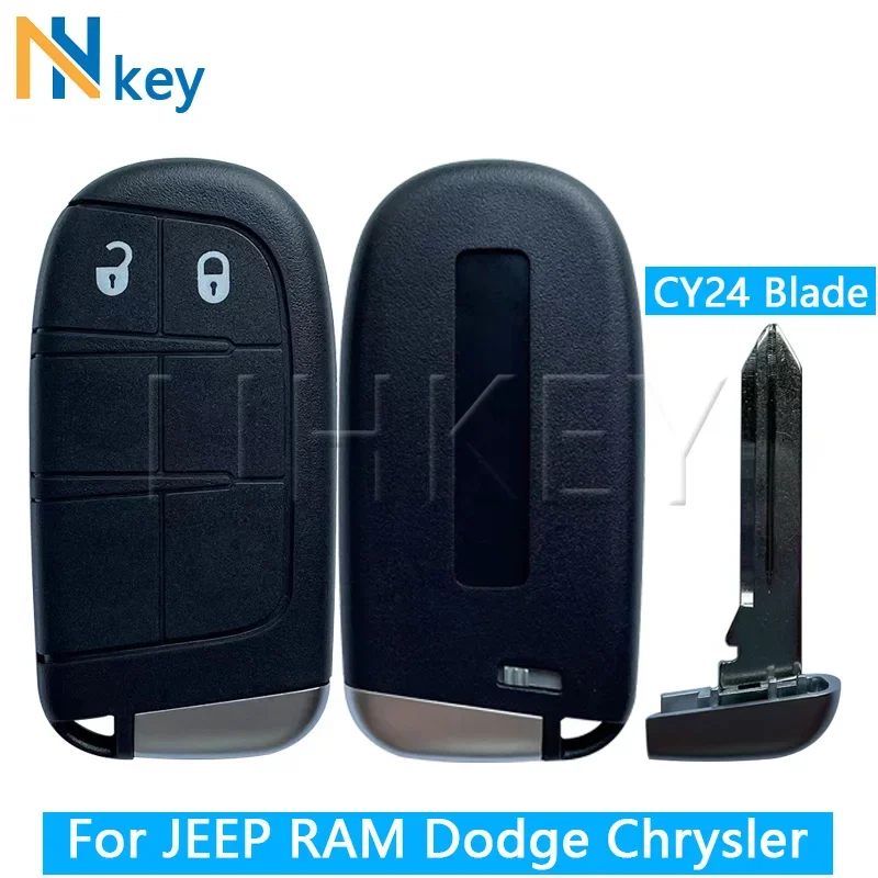 Chave nh para jeep grand cherokee dodge ram 1500 carregador de viagem dardo desafiador durango chrysler 300 2 botões escudo chave remota