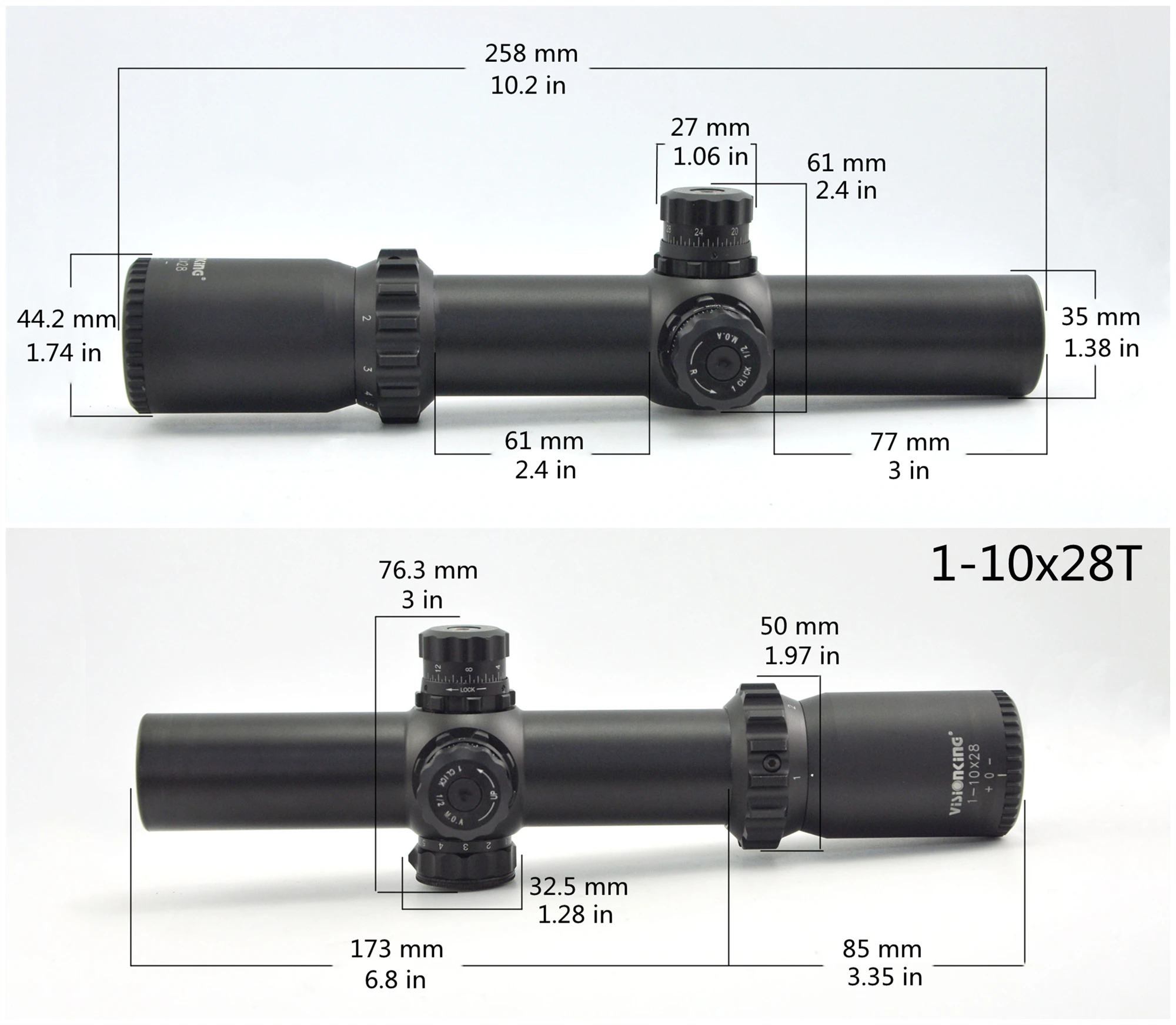 Visionking 1-10x28 Targeting Rifle Scope FMC Long Range Airsoft Hunting Riflescope Long Eye Relief Optics Sight .308 .30-06 .338