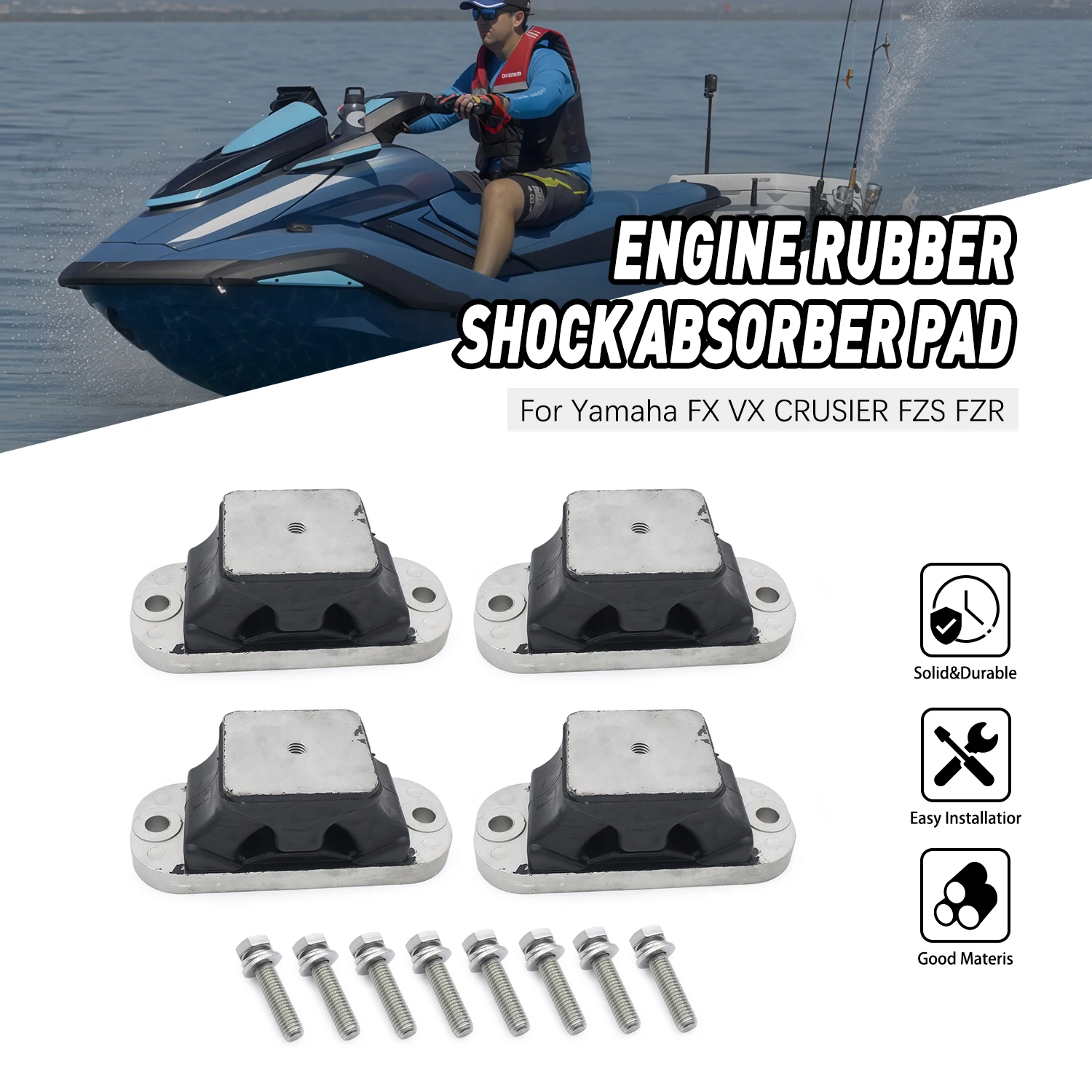 Engine Motor Mount 4PCS Motorcycle Rubber Bracket For Yamaha WaveRunner FX VX CRUSIER FZS FZR 67X-44517-10-94 67X-44517-10-00