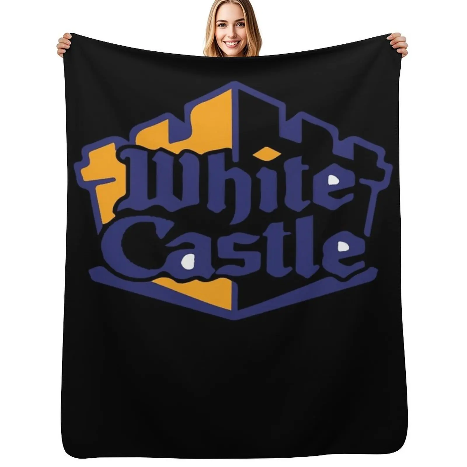 

White Castle Throw Blanket Warm Flannel Blanket for Couch Chair Bedroom