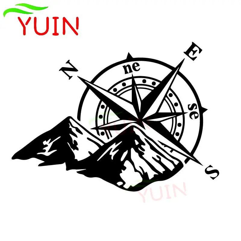 Jungle Adventure Compass Car Decal Fashionable Rear Windshield Decoration PVC Waterproof Sunscreen Sticker Color Customizable