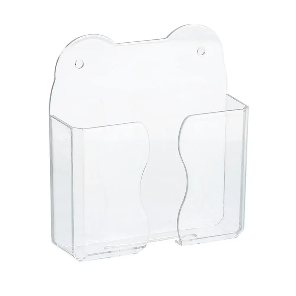 Multi-function Wall Mounted Remote Control Holder Punch-free Transparent Remote Control Storage Box Durable