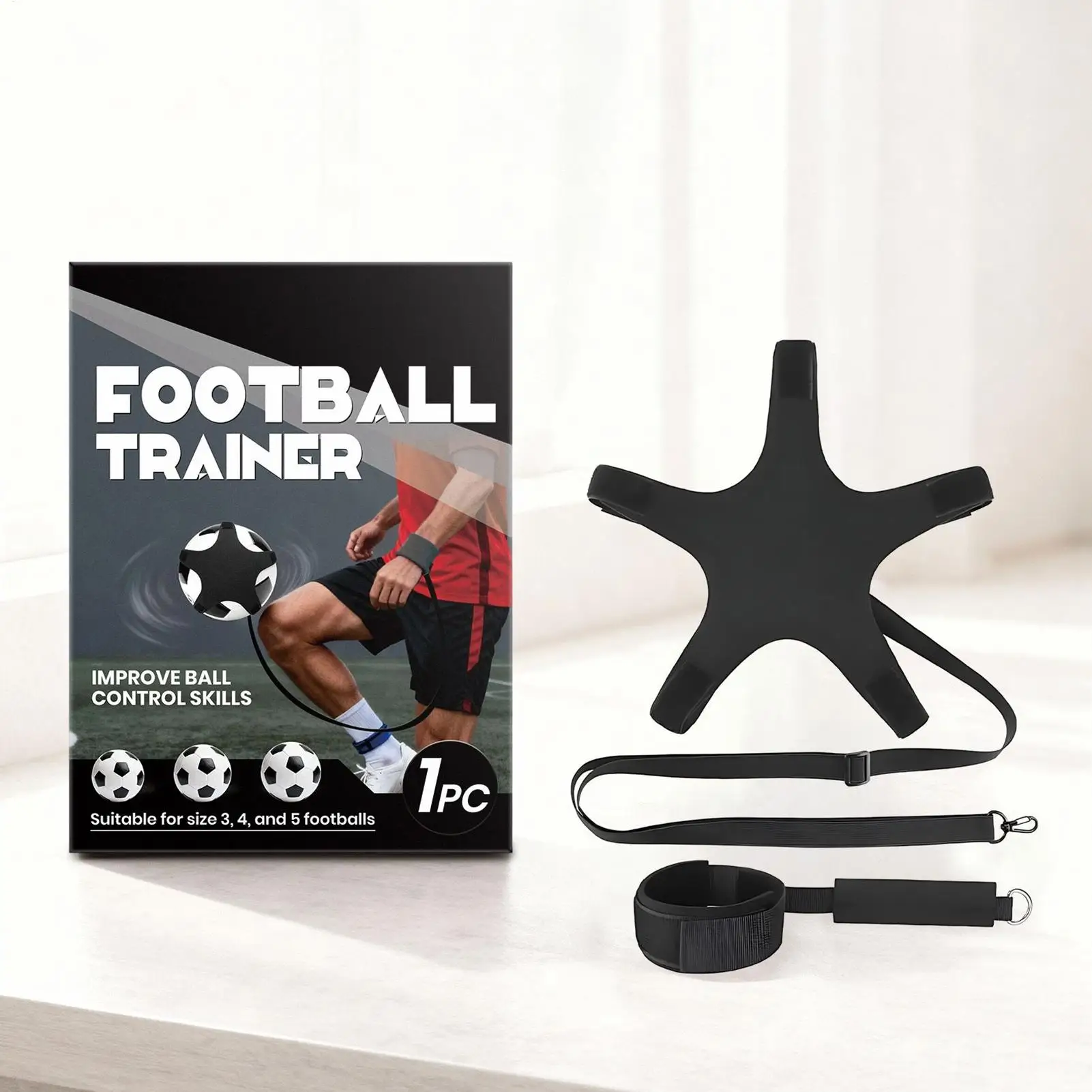 Soccer Kick Trainer Exercise Gear With String Adjustable Wristband Football Training Aid For Boys Girls Indoor Backyard School