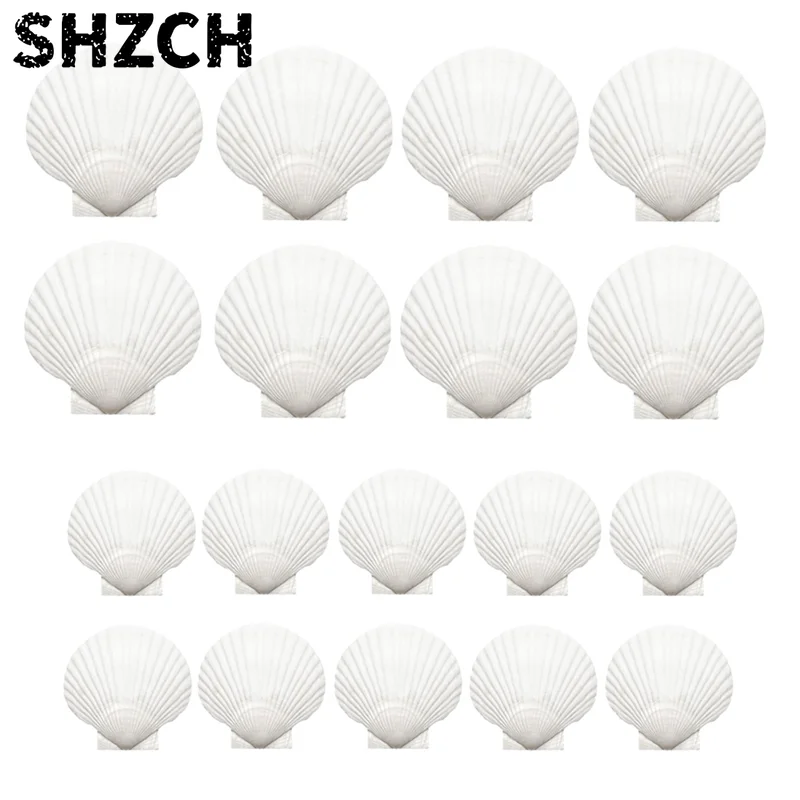 18PCS Natural Scallop Shells White Seashells Bulk For Crafts DIY Painting Baking For Baking Shells, Crafts DIY Painting