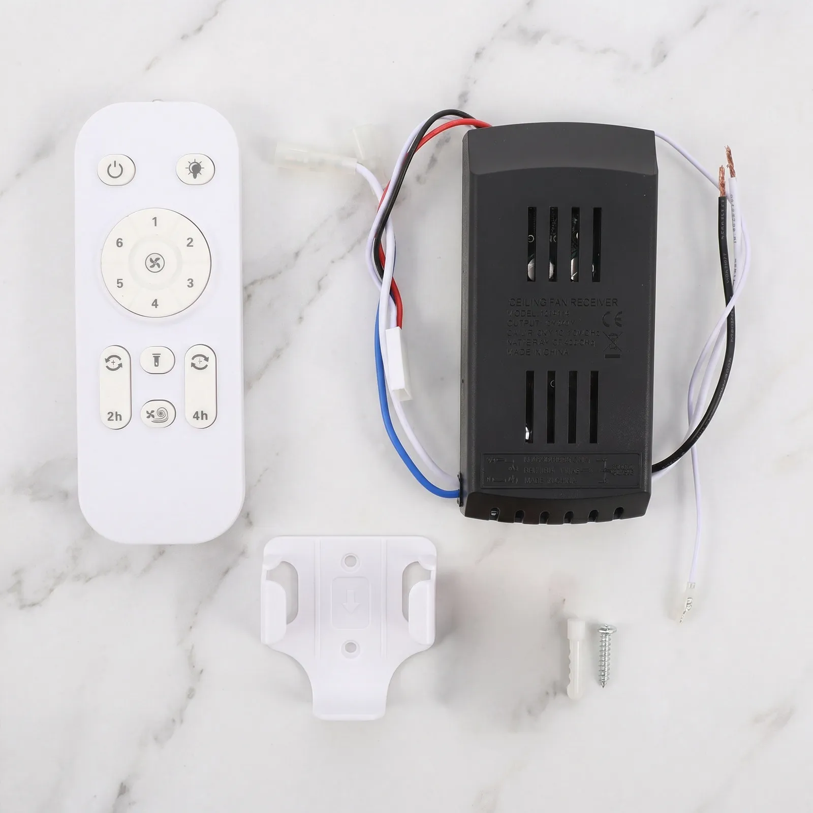 Ceiling Fan Remote Control Kit DC 24V Wireless Fan and Light Controller 6 Speed Timer Replacement Set