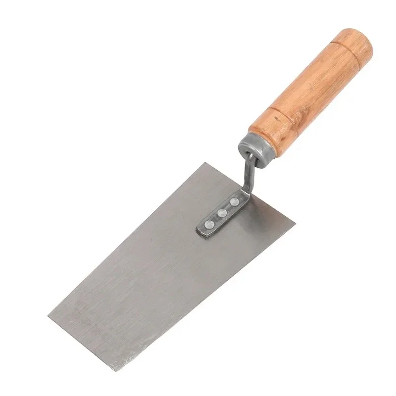 13/15/16cm stainless steel putty knife, wooden handle, concrete trowel, wall shovel tool, cement edge trowel