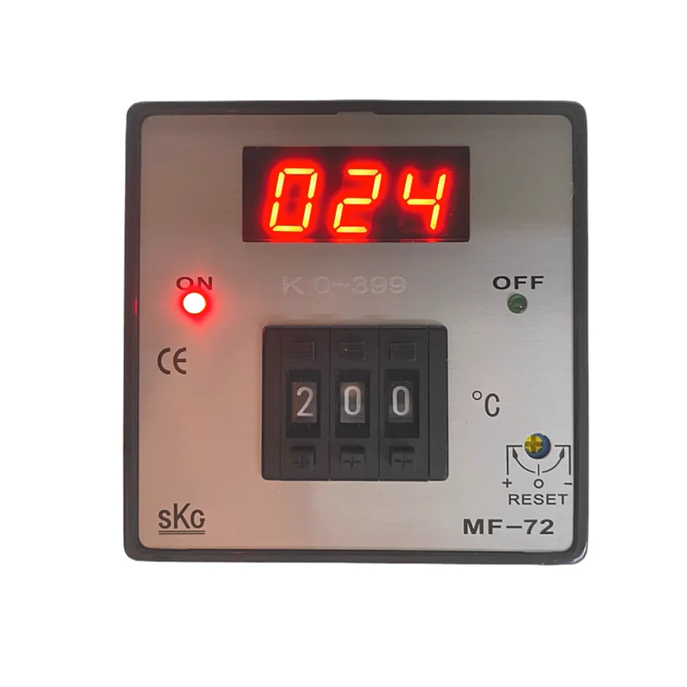 Taiwan SKG dial code digital display temperature controller MF-72 MF72 thermostat MF-72 K 0-399 ℃ 0-199 ℃ PT100 AC0-400A