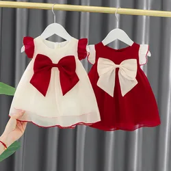 Baby Girl Dress Summer Bow Mesh Girls Princess Dress Cute Girls Weekend Dresses