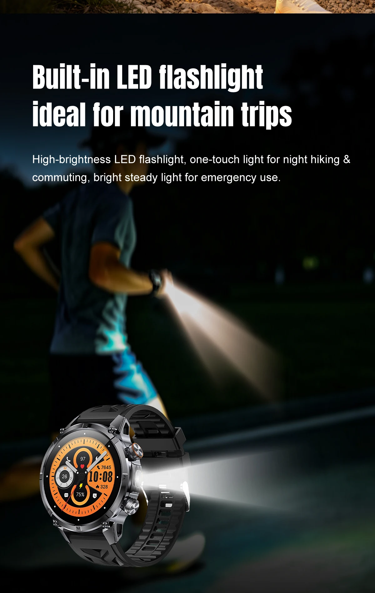 2026 neue 1400mAh Ultra-Langzeit-Standby-Smartwatch, speziell für Outdoor-Abenteuersportarten, drahtlose Kommunikation und Kompass entwickelt. – Detail 10