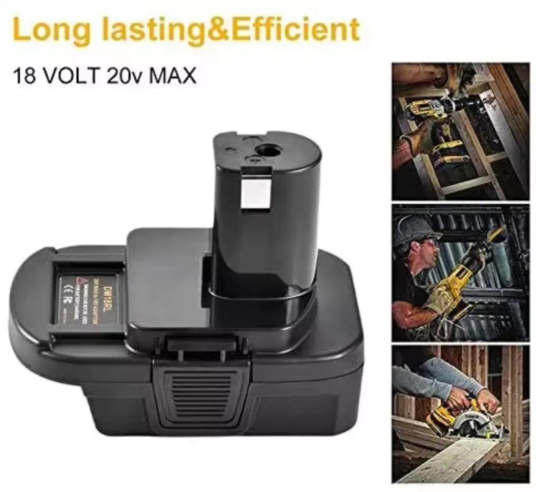 Imagem -05 - Adaptador de Bateria Dm18rl para Dewalt para Milwaukee 20v 18v Li-ion Bateria Converter para Ryobi 18v P108 Bateria Ferramenta Broca