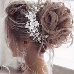 Bandes de cheveux en céramique pour femmes, accessoires de mariage, cadeaux de demoiselle d'honneur, perle, patients, bande de sauna, coiffure de mariage élégante