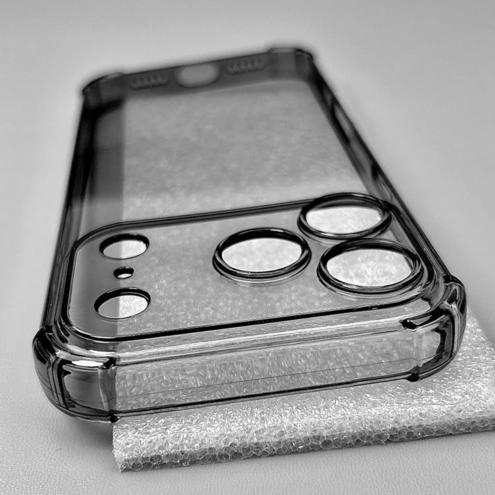 

Противоударный прозрачный черный силиконовый чехол для iPhone 17 Air Pro Max 3D Airbag Ультратонкая мягкая задняя крышка из ТПУ для iPhone17Promax