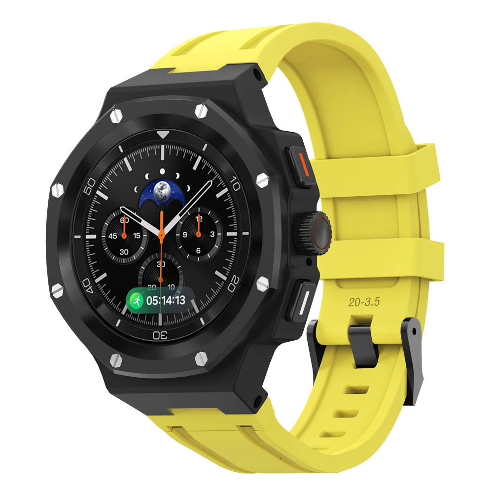 Luxus-Modifikations-Set für Samsung Galaxy Watch 9 8 40 44mm/8 Classic 46mm Silikonarmband+Metallgehäuse für Galaxy 8/8 Classic – Detail 22