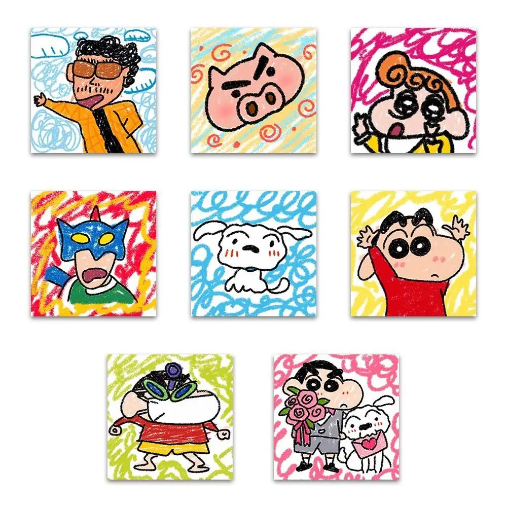 Crayon Shin-chan cartoon cute student spiral stickers kawaii 500pcs DIY decoration graffiti decals anime merchandise wholesale