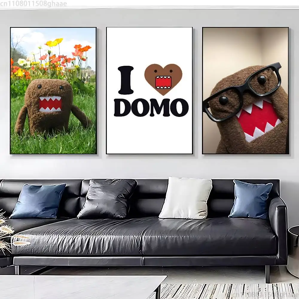 Cute Funny Domo Cartoon Classic Wall Art, Canvas Print Poster, Suitable for Home, Living Room, Room Decoration Painting
