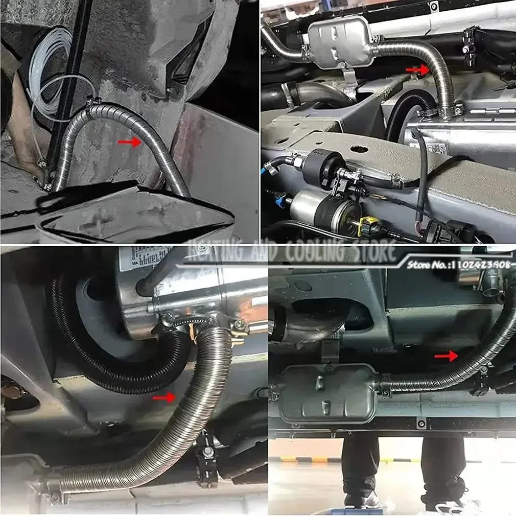 Tubo de escape de 15cm/20cm, accesorios para coche, conector de codo, calentador diésel con 2 abrazaderas para Eberspacher Webasto