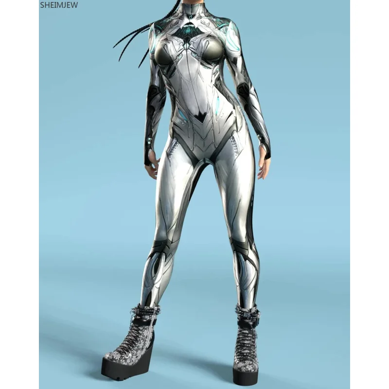 RT01 Nuovo Cosplay Robot Punk Donne Zentai Tuta 3D Stampa Digitale Tuta Per Adulti Sottile Halloween Carnevale Vacanza Gioca C * JK2
