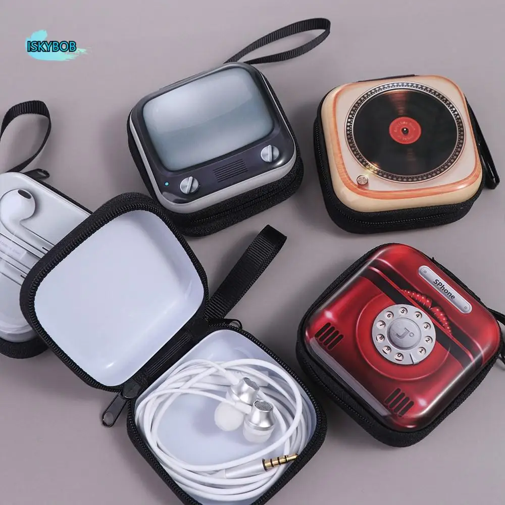 

Fashion Cute Mini Wallet TV Earphone Pouch Korean Money Bag Vintage Coin Bag Retro Coin Purse Headphone Bag Small Purse Wallets