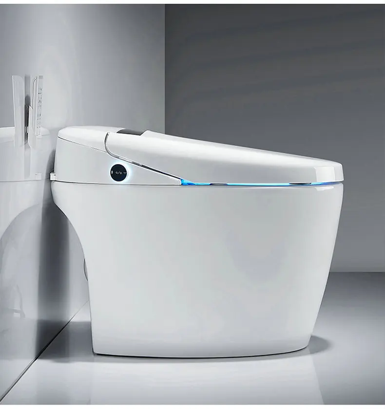 White ceramic home fully automatic intelligent toilet,voice controlled toilet with night light,thermostatic seat toilet YX640RX