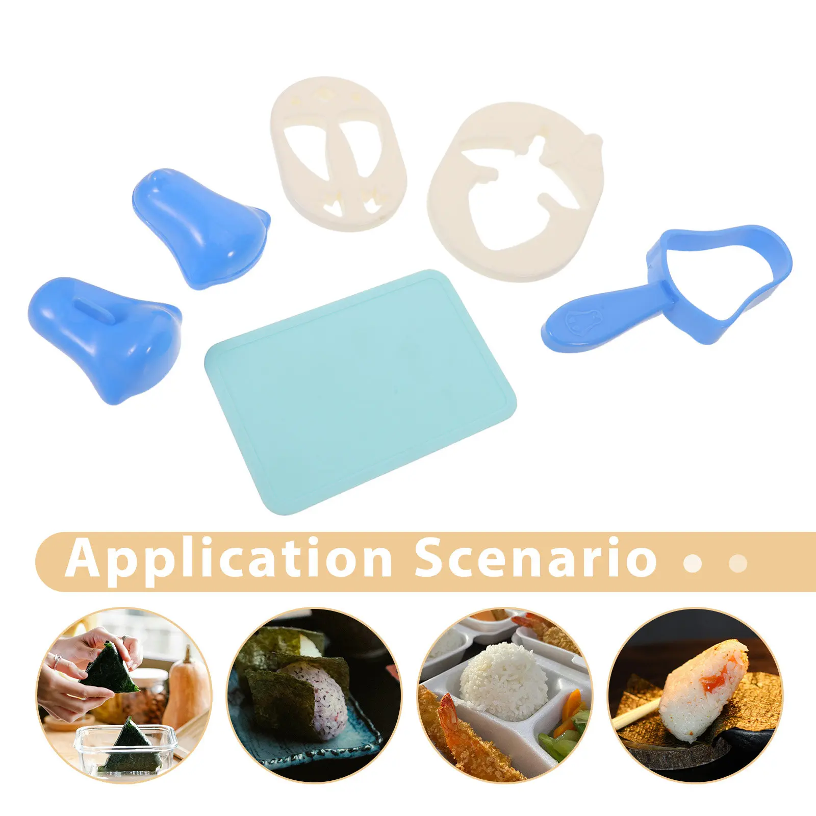 6Pcs Penguin-Shaped Sushi Mold Set Non-Stick Rice Ball Maker for Onigiri Mochi Cake Sandwich Portable Lightweight Kitchen