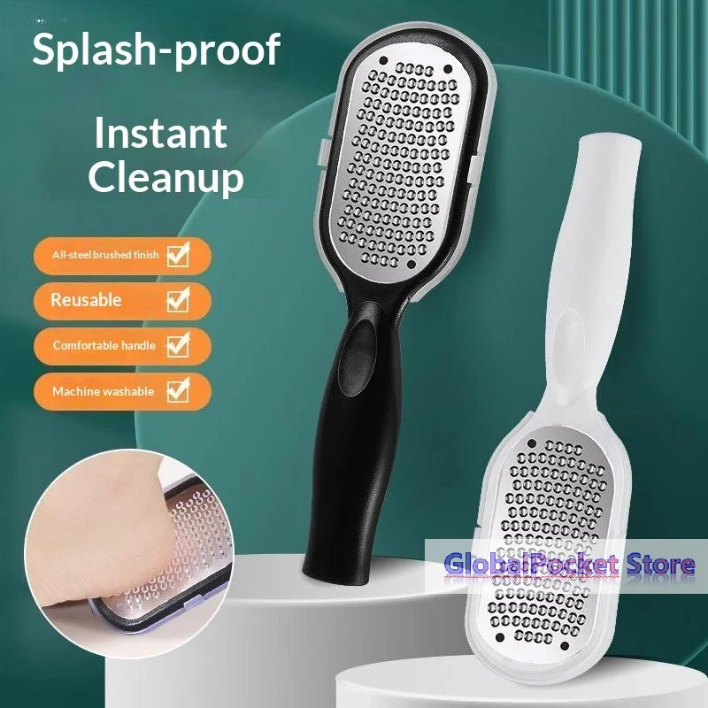[TG823]1Pcs Heavy-Duty Stainless Steel Painless Foot File & Remover With Splash Guard & Handle Suitable For Care Cracked Heels