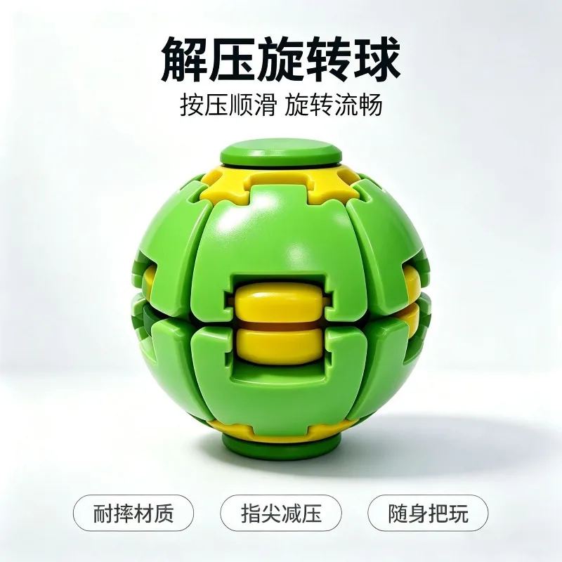 Cross-border 3D printing decompression ball rotation dual-play fingertip pressing gyro office portable decompression toy