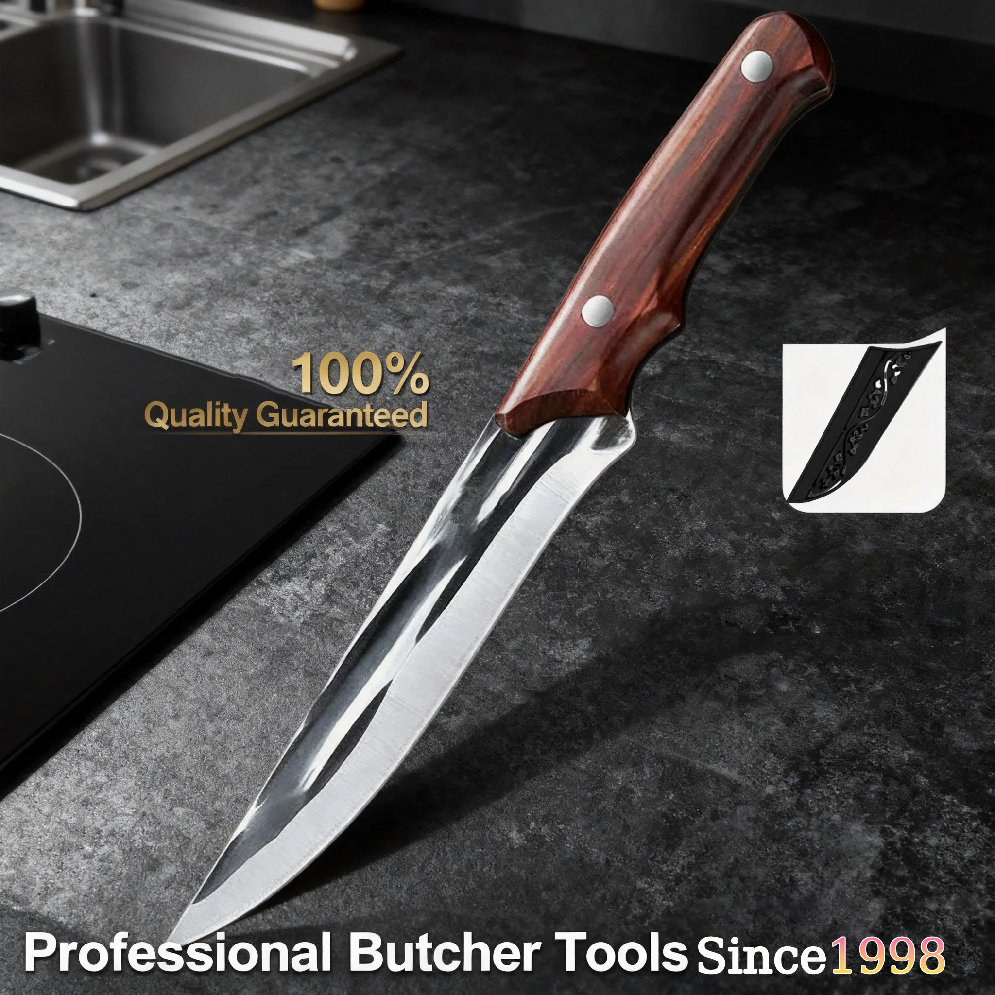 Cuchillos de cocina, cuchillos para deshuesar forjados, cuchillos profesionales de alta dureza para matanza de animales, cuchillos de cocina japoneses para frutas.