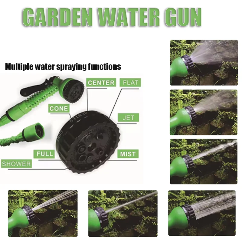 Manguera mágica expandible, 7 funciones de pulverización de agua, alta presión, lavado de coches, riego de jardín, pistola de agua, manguera Flexible para patio de césped doméstico