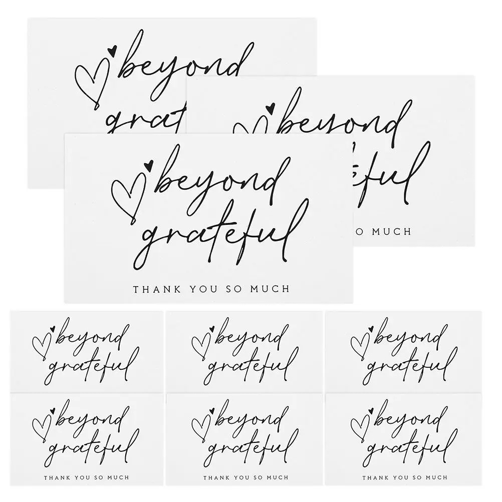 

200Pcs Blank Thank You Cards Thick Paper Stock for Holidays Weddings Small Business Thank You Notes with Envelopes Elegant