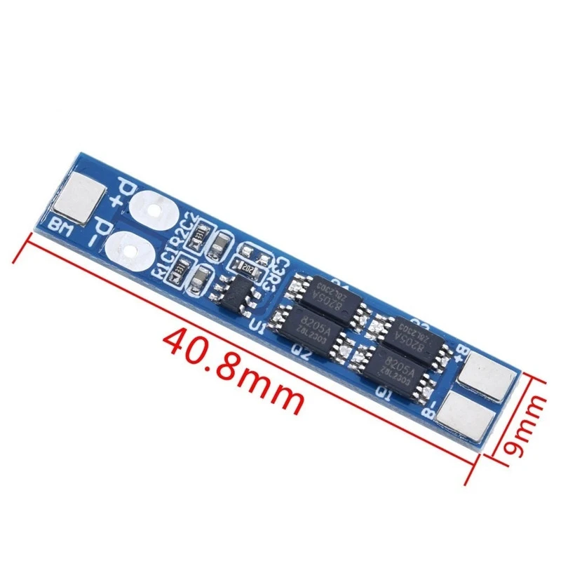 2 strings of 7.4V18650 lithium battery 8.4V polymer lithium battery 8A working current 16A current limiting protection board