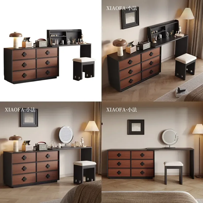 for French Retro Dresser Chest Integrated Bedroom 30cm Very Narrow Medium and Ancient Style Corner Master Bedroom End of Bed