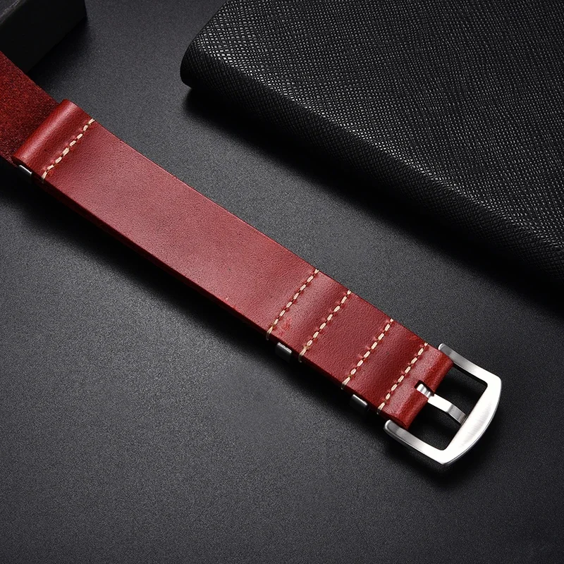 Echtes Leder Uhrenarmband 18mm 20mm 22mm 24mm Armbanduhr Band Uhrenarmbänder Uhr Einstellung Ersatz Zubehör – Detail 16