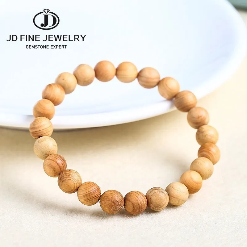 JD Thuja-pulsera de cuentas de meditación budista tibetana, joyería Simple, pulsera de cuentas de oración Mala de madera Natural para hombres y mujeres