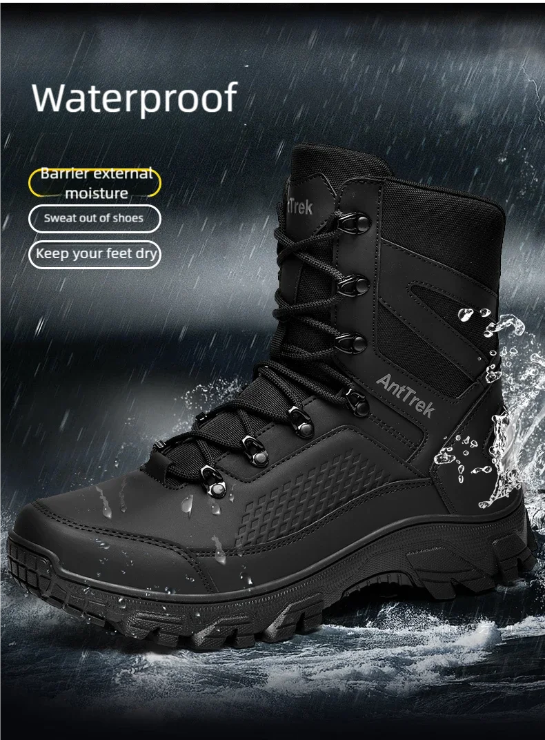 Wilde Trainingsstiefel für Herren, vier Jahreszeiten, rutschfeste, wasserdichte Outdoor-Stiefel, modische Komfort-Dschungel-Wandersneaker-Stiefel – Detail 5