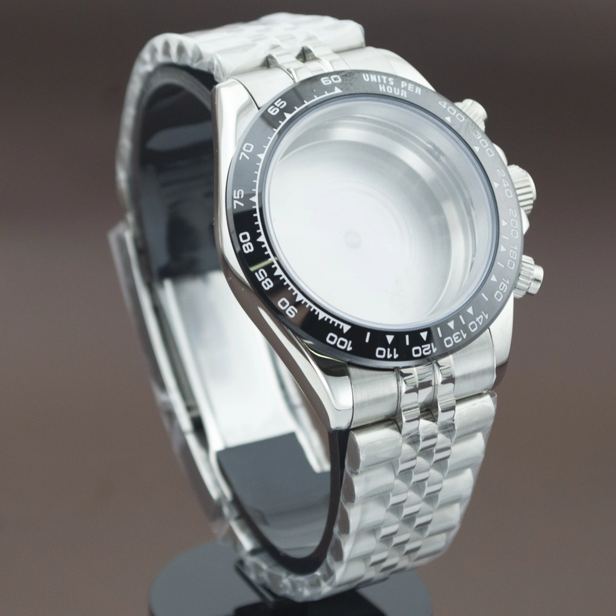 

High Quality 39mm VK63A Quartz Chronograph For Daytona Jubilee Bracelet Sapphire Crystal Watch Case VK63 Movement Ceramic Bezel