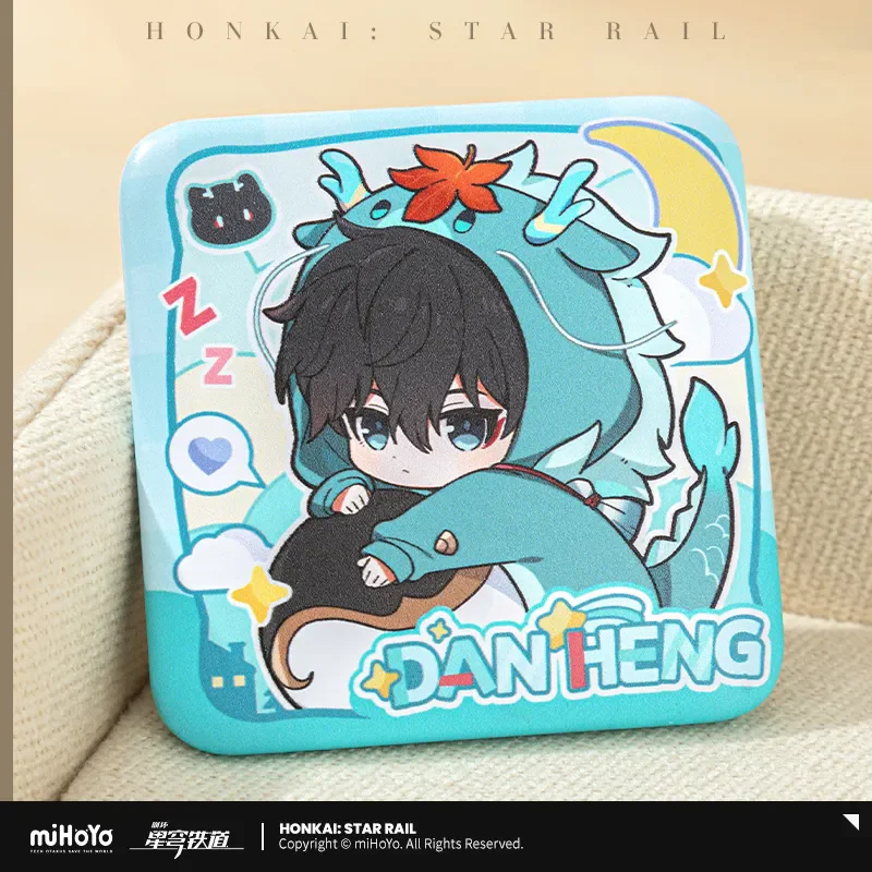[Genuine] miHoYo Honkai Star Rail Male Dormitory Series Q-Version Square Badge Jing Yuan Dan Heng Sunday Anime Brooch Xmas Gifts