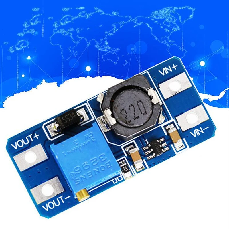 Adjustable Step Up Converter Mt3608 Boost Module 2a Boost Power Supply Board Booster Input 3v/5v To 5v/9v/12v/24v