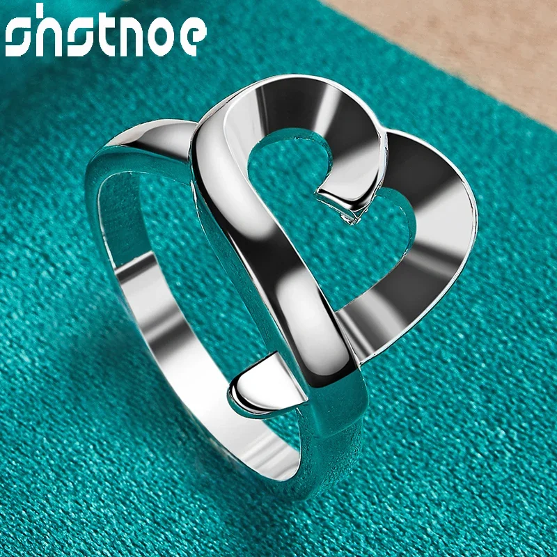 

SHSTONE 925 Sterling Silver Ring Classics Heart Rings For Women Men Party Dinner Wedding High Quality Fashion Jewelry