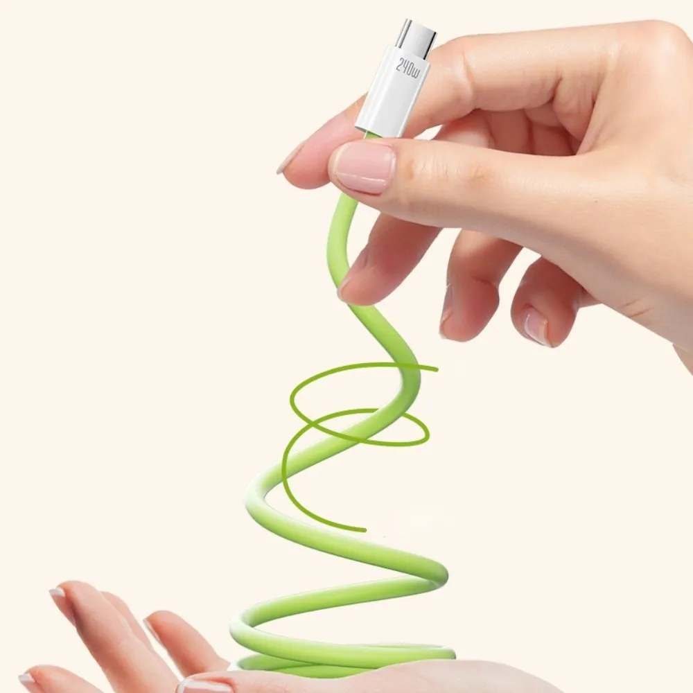 

Magnetic Type C Silicone Data Cable Automatic Storage Anti Winding Type C To Type C Phone Cable Data Cord 240W