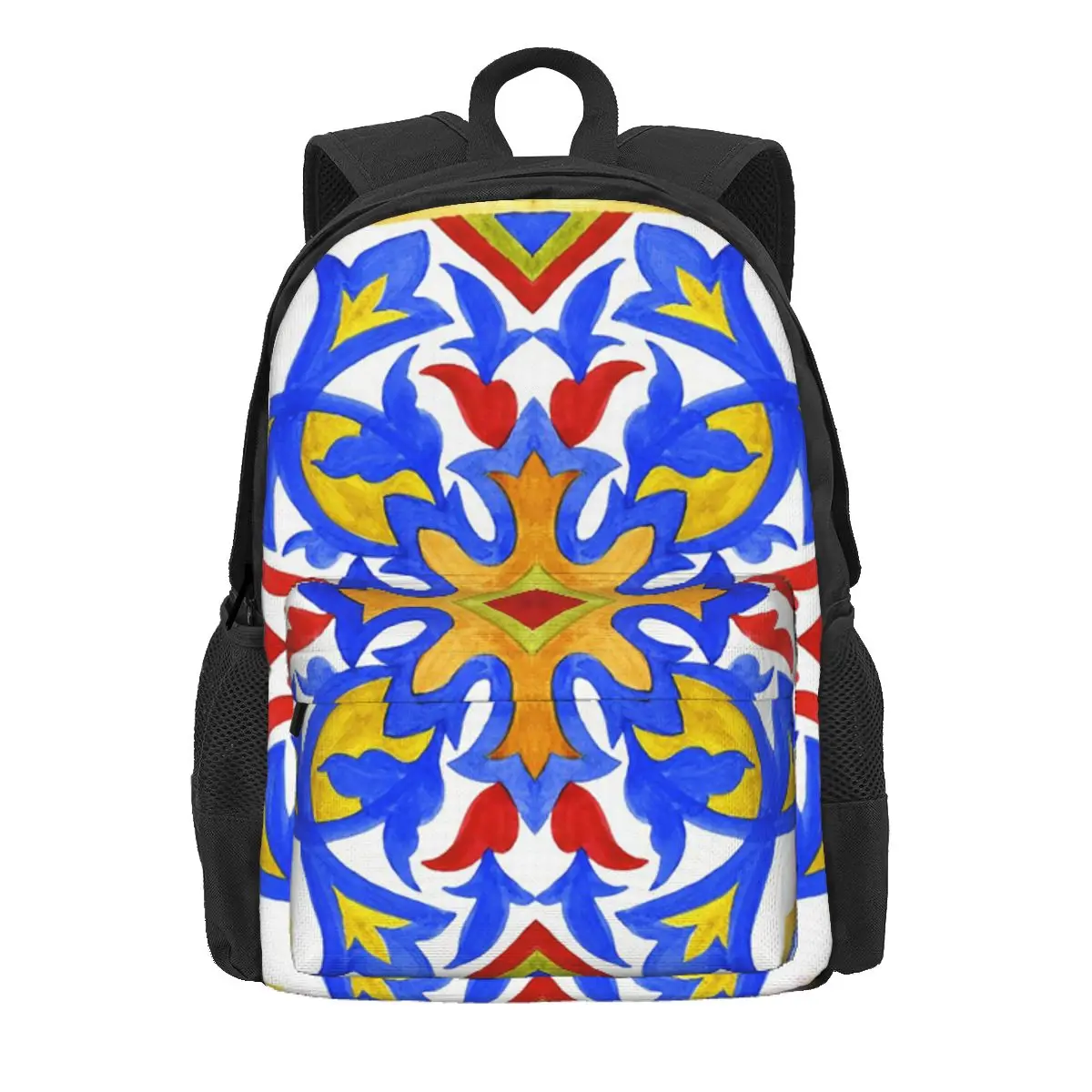 Portuguese Azulejo Tiles Backpack Daypack Large Capacity Children BookBag School Bag Shoulder Bags for Men Women