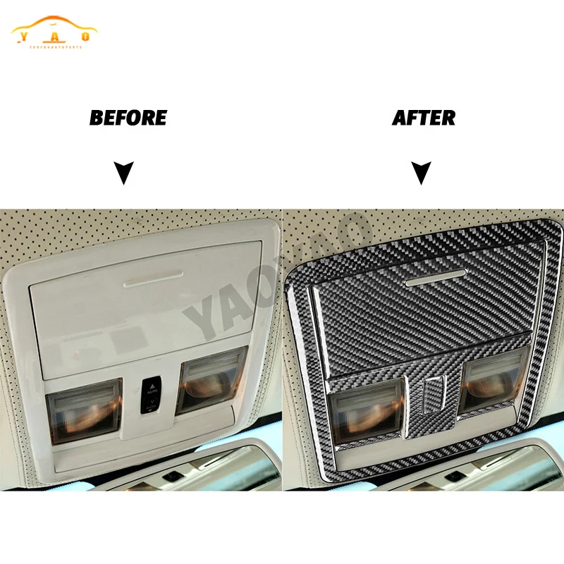 ألياف الكربون صندوق تخزين علوي القراءة ضوء الكسوة ملصق لكرايسلر 300 300C 2005 2006 2007 اكسسوارات السيارات الداخلية