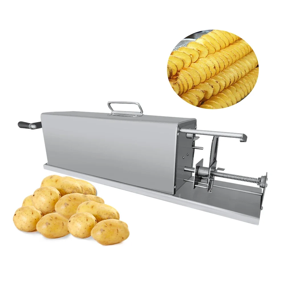 

Hand Crank Electric Storage Batter Spring Spiral Potato Chips Machine Home Spiral Potato Vegetable Slicer Potato Tower Cutter