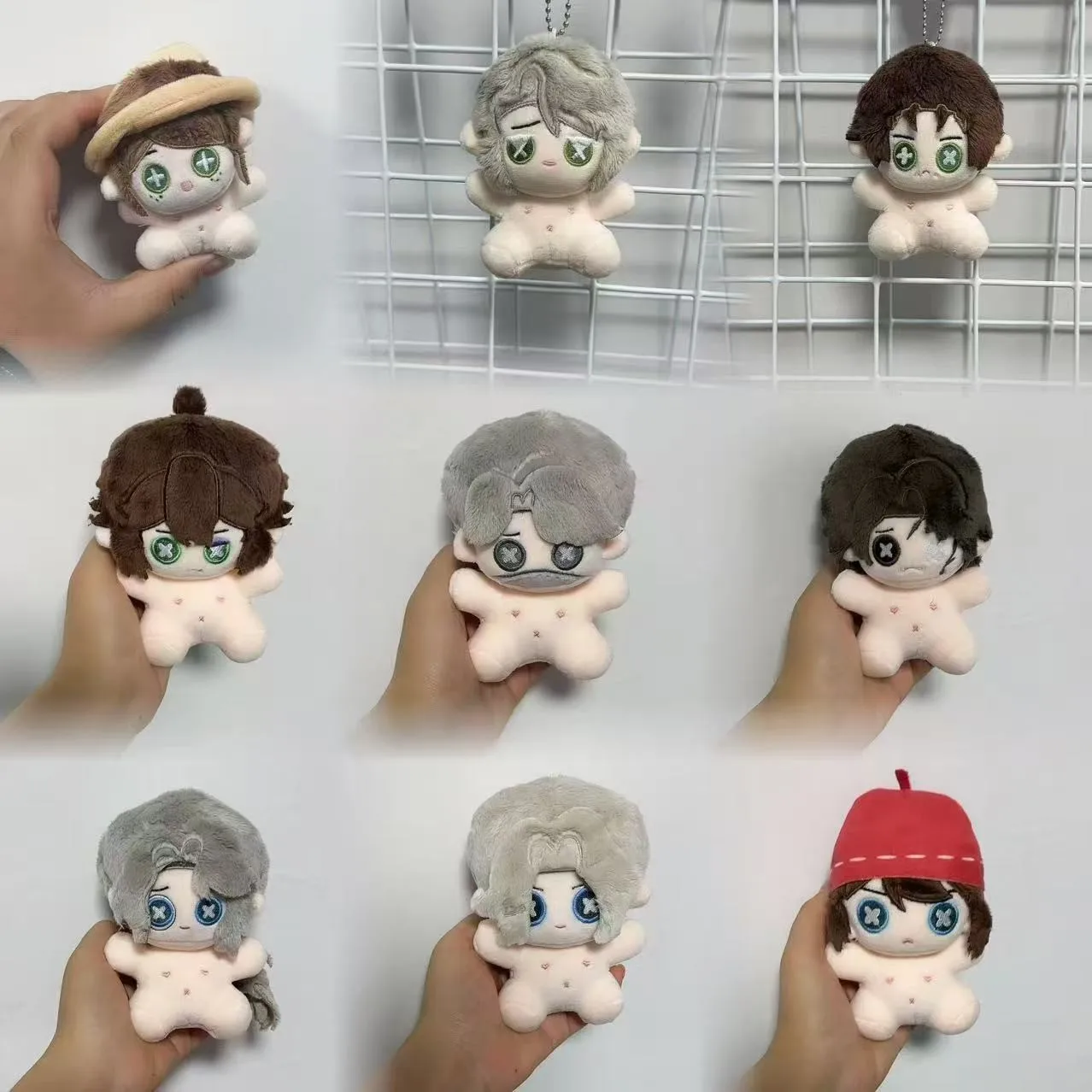 10cm Stuffed Plush Pendants COS Game Identity V Prisoner Composer Hermit Gardener Soft Fudge Body Sitting Plush Doll Kids Gifts