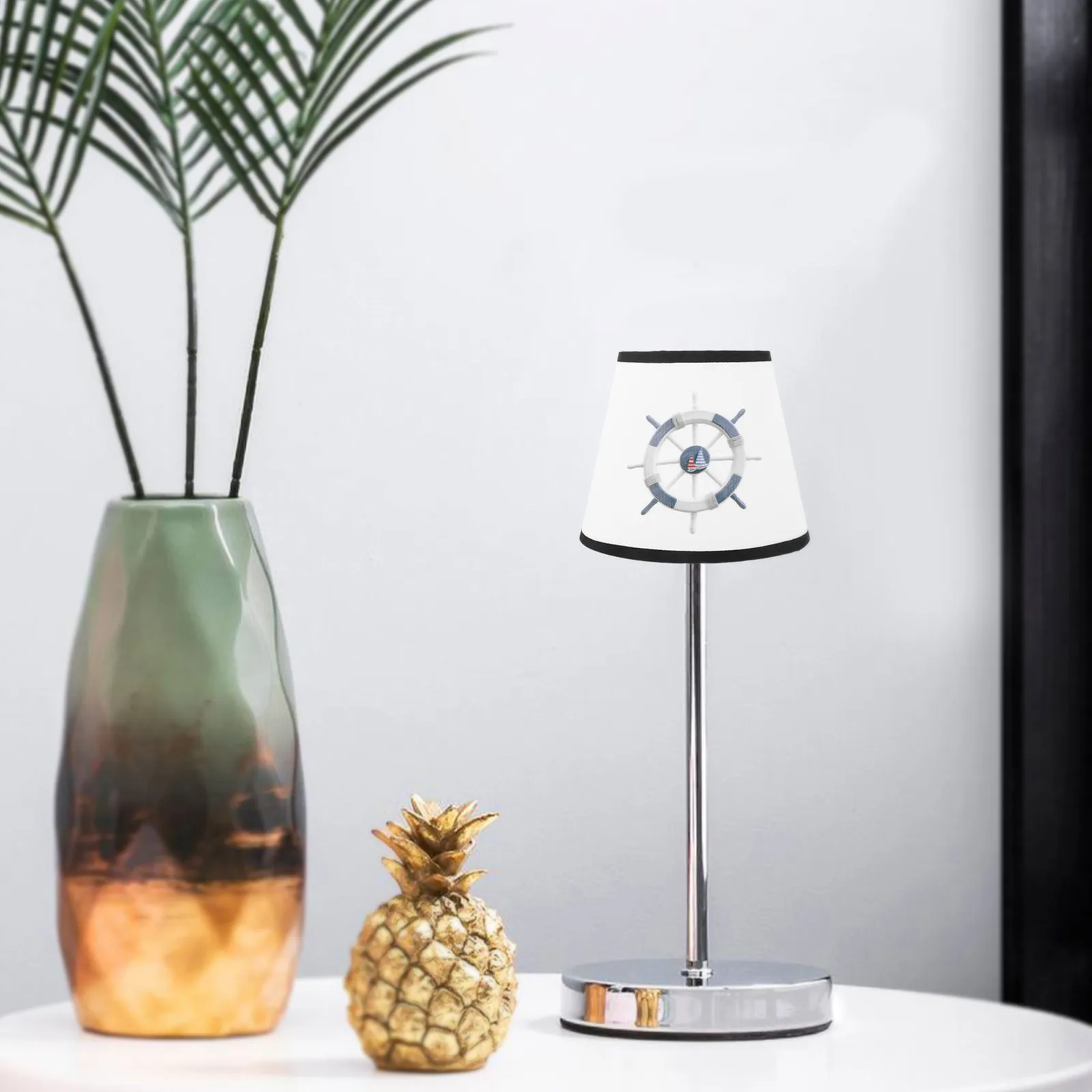 Cloth Lampshade Rudder Pattern Soft Light Diffuser for Table Floor Bedside Lamps Decorative Replacement