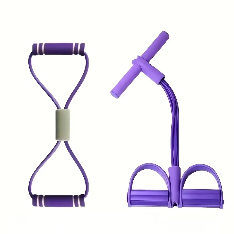 4 Tube Pedal Resistance Band, Multifunctional Foot Pedal Puller, Home Fitness Yoga Elastic Tension Rope, Sit-Up Assist Device fo