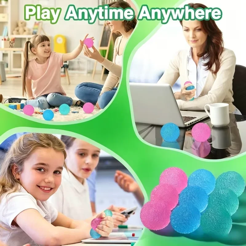 Random Color Textured Squeeze Ball TPR Stress Relief Fidget Toy for Kids Adults Anxiety Relief
