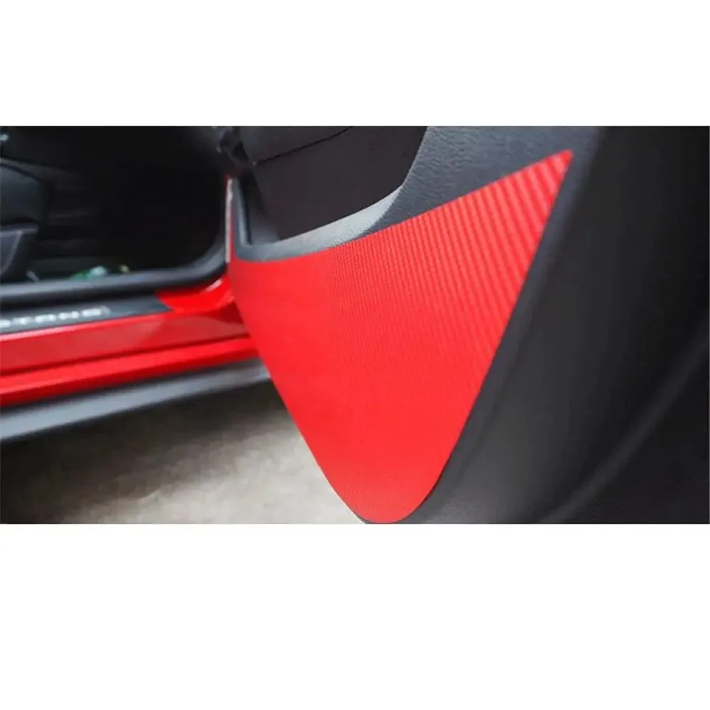 Car Door Side Carbon Fiber Anti-kick Sticker For Ford Mustang 2015 2016 2017 2018 2019 Anti-dirty Door Protective Red Black Film