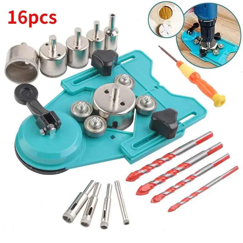 

Ceramic Tile Glass Locator Diamond Opening Positioning Guide Drill Bit Guide Hole Clamping Range Construction Tools Drill Guide