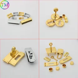 New Metal Turn Lock Push ClaspTwist Fashion For Bag Hardware Wholesale Fashion a Set Of Locks Woman Handbag Bag Accessories